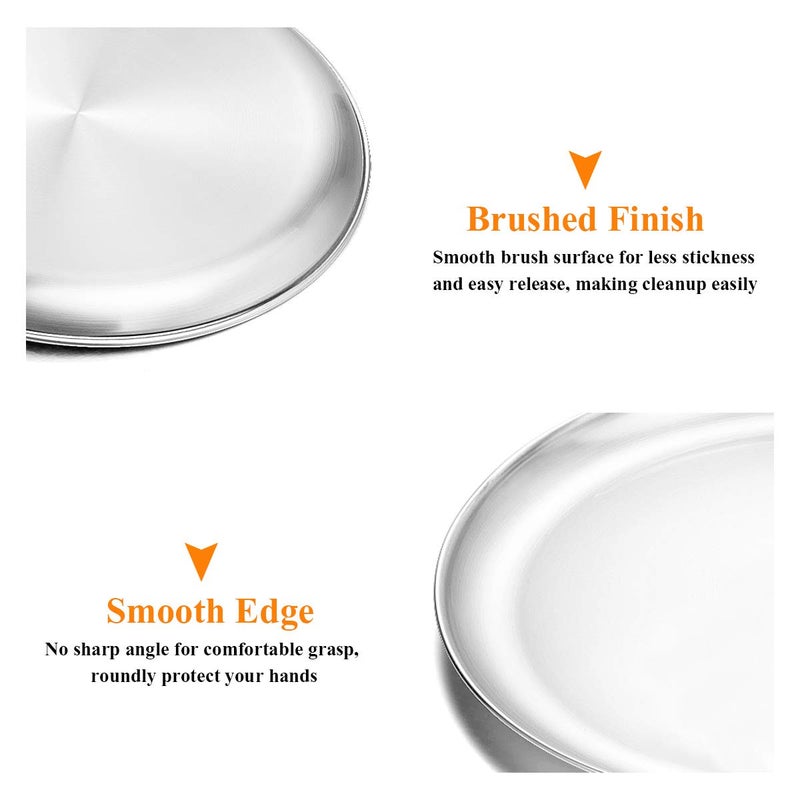 Deedro صينية خبز البيتزا ديدرو - صينية بيتزا دائرية من الفولاذ المقاوم للصدأ، صينية خبز بيتزا قوية لتحضير البيتزا في الفرن، صينية تقديم بيتزا آمنة في غسالة الصحون، 12 بوصة و 13 بوصة، مجموعة من قطعتين - Image 3